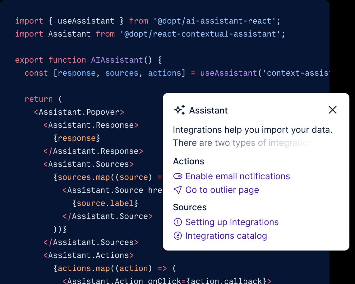 Dopt contextual assistant SDK and component